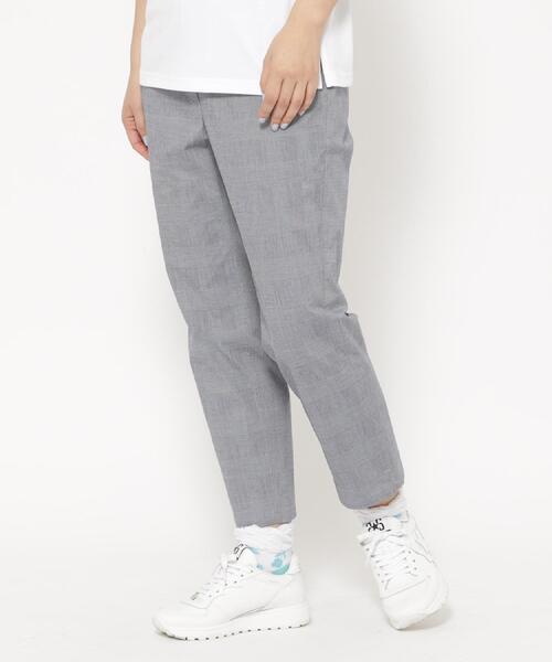 パンツ UVカット/接触冷感 クールタッチグレンチェッククロップドパンツ レディースの画像