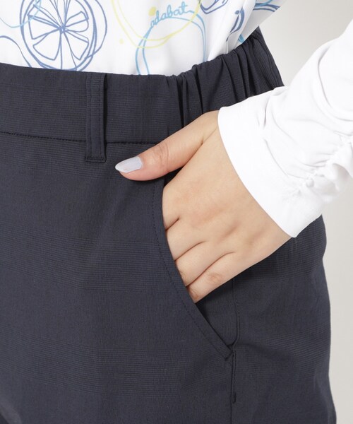 パンツ UVカット/接触冷感 クールタッチグレンチェッククロップドパンツ レディースの画像
