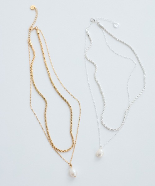 シャシ ルイーズ レイヤード パール ネックレス layered pearl necklace | saze