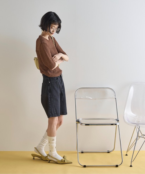 THE Yon ハーフパンツ ワイドパンツ ジーンズ デニム デニムパンツ