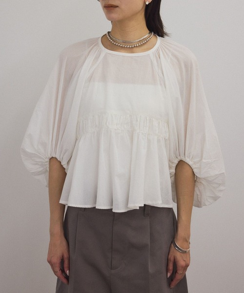 SALON adam et rope' ブラウス シャツ 「WEB限定」ハーフ