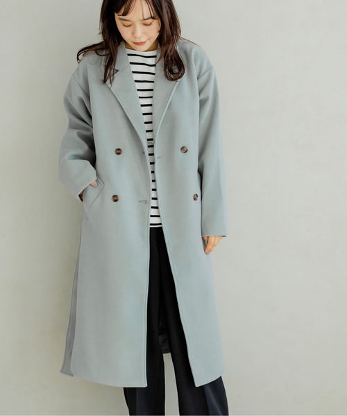 TRIANGLE PALETTE チェスターコート FREE サックスブルー レディース