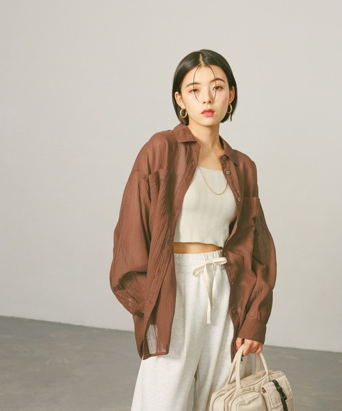 ブラウス シャツ 「夏の羽織りに」コットンシアーシャツ レディース BAYFLOW ブラウス シャツ 「夏の羽織りに」コットンシアーシャツ