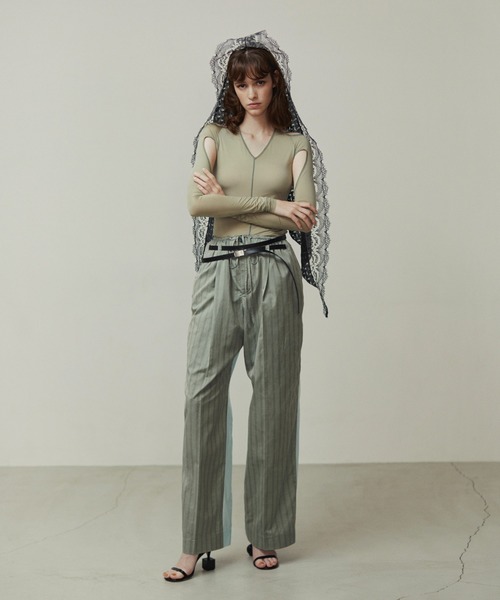 PIENZA ピエンツァ　パンツ　イタリア製　50（L相当）　綿パン IRENE（アイレネ） パンツ バックタフタコットンパンツ / Back Taffeta