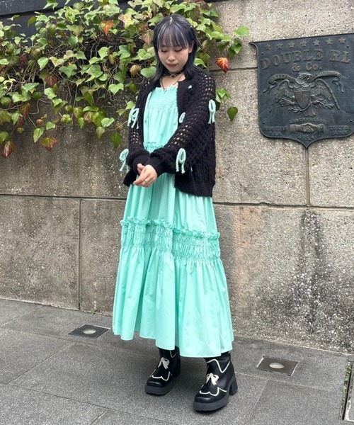 Candy Stripper カーディガン RIBBON MESH KNIT レディース