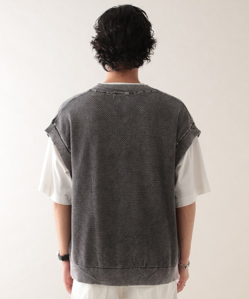 RAGEBLUE（レイジブルー） ベスト ジレ ピグメント加工/ダメージ