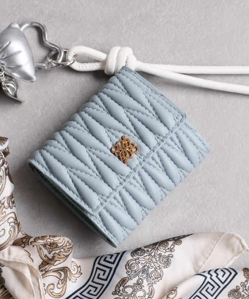 さっち キルティングデニム ミニ財布♡♡ キルティング ミニ財布 柔らかい羊革 フラグメントケース シープ