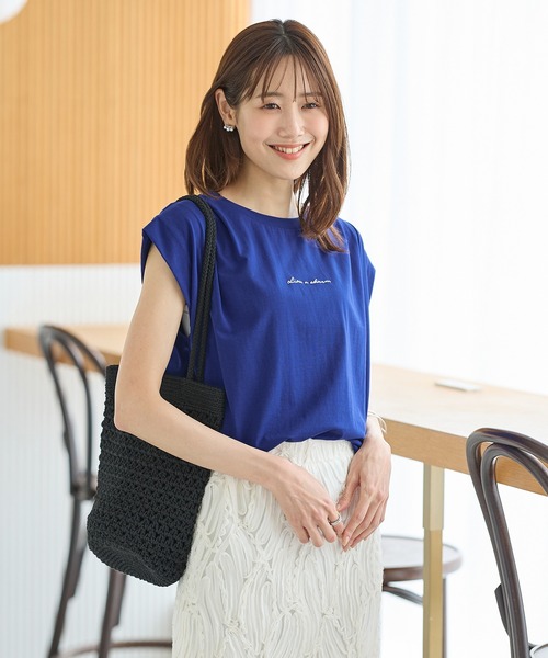 Honeys tシャツ 「ハニさら・接触冷感・UVカット」肩タック