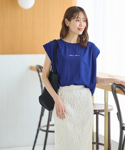 HANITA 売れ筋商品|||ハニタ Tシャツ トップス レディース Tops Blue Honeys tシャツ 「ハニさら・接触冷感・イージーケア・UV
