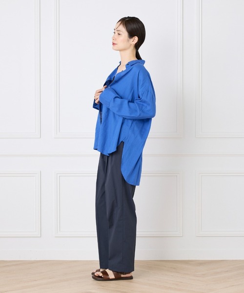 パンツ タイプライターストレッチ タックテーパードイージーパンツ レディース