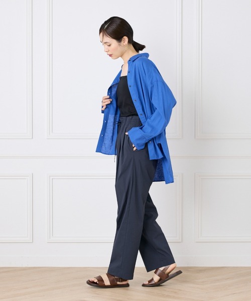 パンツ タイプライターストレッチ タックテーパードイージーパンツ レディース