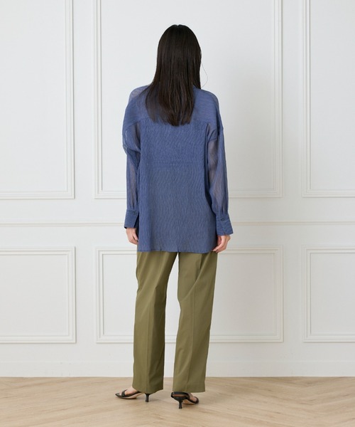 パンツ タイプライターストレッチ タックテーパードイージーパンツ レディース