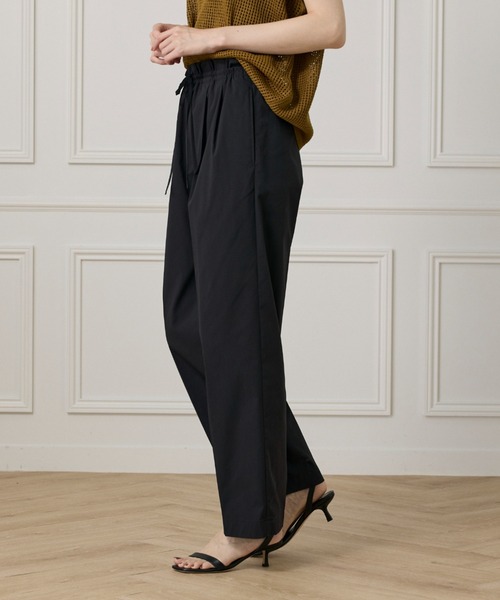 パンツ タイプライターストレッチ タックテーパードイージーパンツ レディース