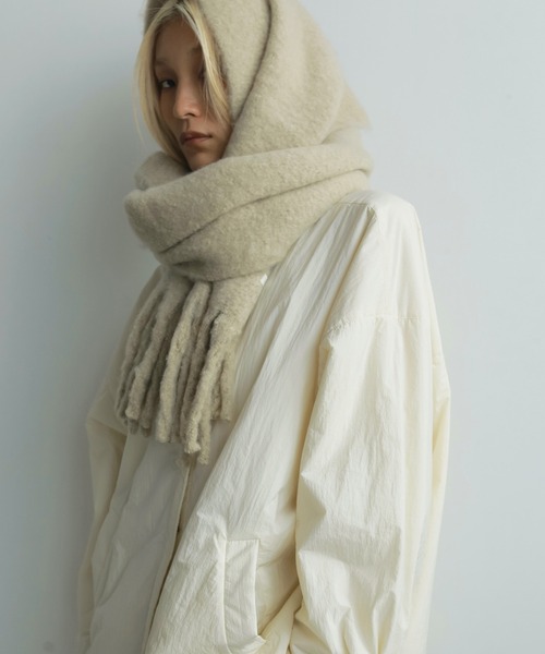 新品　anuke アンヌークSoft Fringe Stole アイスブルー anuke（アンヌーク） ストール マフラー Soft Fringe Stole レディース