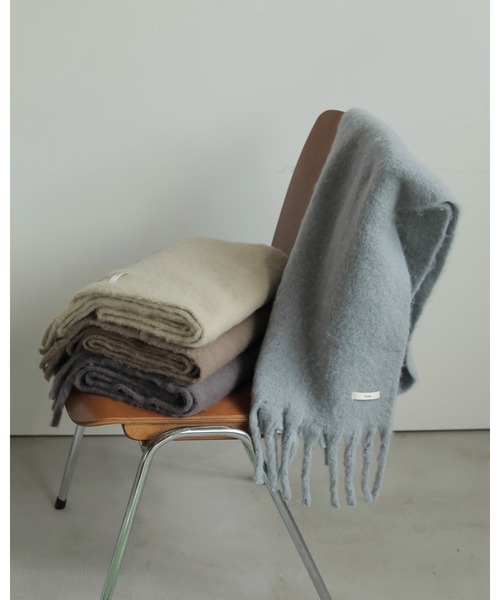 anuke アンヌークSoft Fringe Stole アイスブルー anuke（アンヌーク） ストール マフラー Soft Fringe Stole レディース