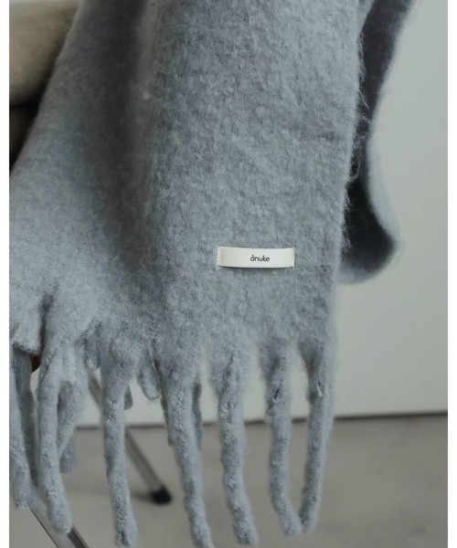 新品　anuke アンヌークSoft Fringe Stole アイスブルー anuke（アンヌーク） ストール マフラー Soft Fringe Stole レディース