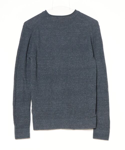 「Abercrombie&Fitch」 刺繍長袖ニット X-SMALL ネイビー メンズ