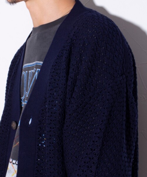 「GLOSTER」 ニットカーディガン M オレンジ メンズ_画像8