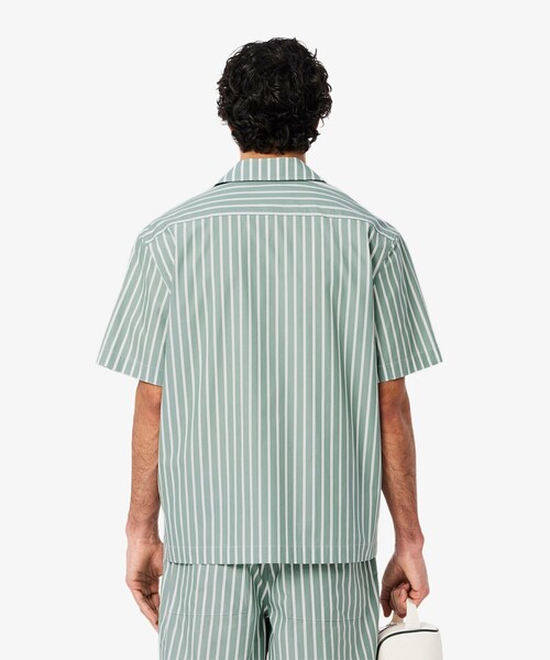 LACOSTE シャツ ストライプオープンカラーシャツ メンズ