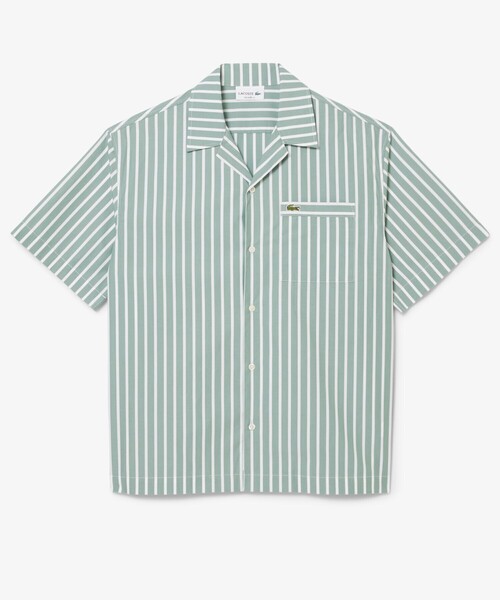 LACOSTE シャツ ストライプオープンカラーシャツ メンズ