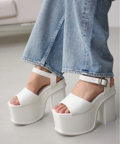送料関税込♪ Jeans/プラットフォームサンダル 楽天市場】エレベーテッドプラットフォームスライドサンダル