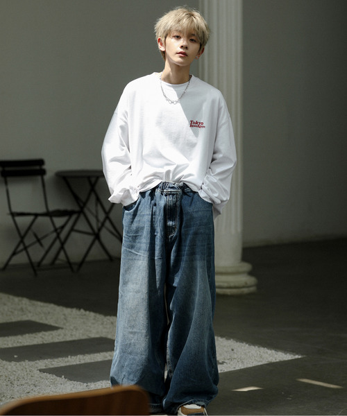 「DISCUS」 長袖Tシャツ MEDIUM オートミール メンズ
