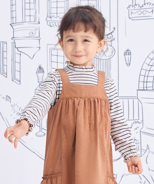 Combi mini ジャンパースカート コーデュロイ後ろフリルジャンパー