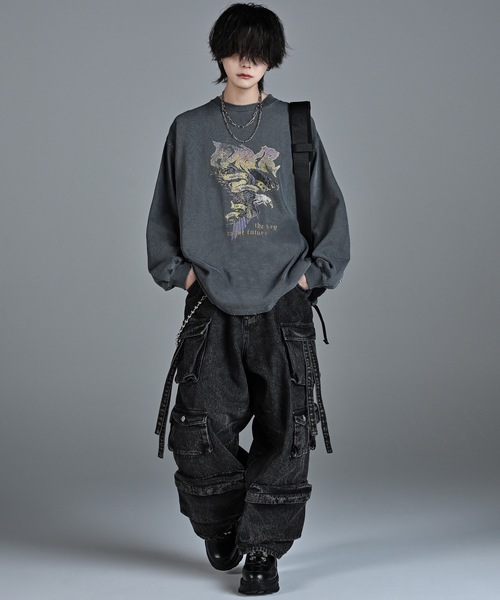 「ADRER」 長(zhǎng)袖Tシャツ S ブラック メンズ