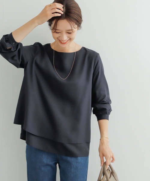 「URBAN RESEARCH DOORS」 長袖ブラウス MEDIUM ネイビー レディース