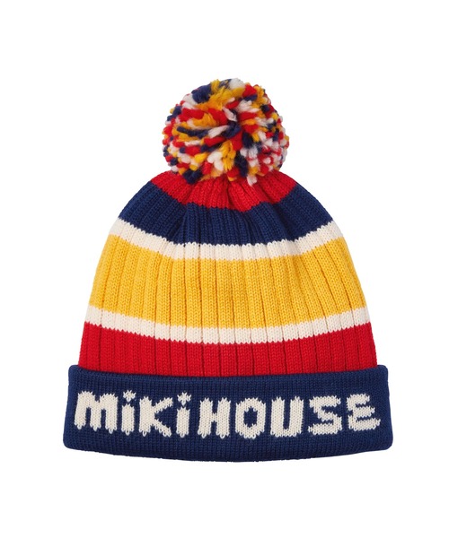 MIKI HOUSE（ミキハウス） ニット帽 ニットキャップ ロゴニットフード