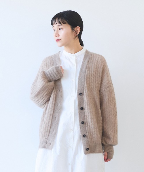 yuni カーディガン ウール/mohair/ナイロン カーディガン レディース