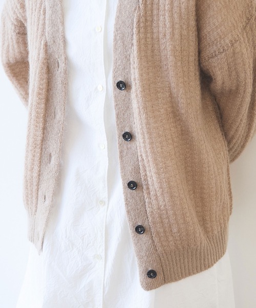 yuni カーディガン ウール/mohair/ナイロン カーディガン レディース