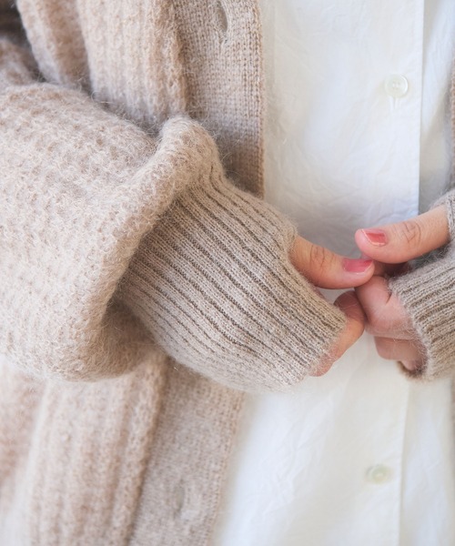 yuni カーディガン ウール/mohair/ナイロン カーディガン レディース