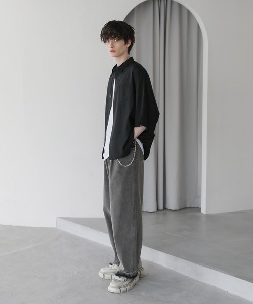 ノート MEN ネイビー 半袖シャツ 25SS】MEN シーサイドプリント 半袖シャツ ネイビー 071452006