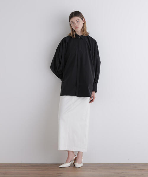 LE PHIL（ル フィル） ブラウス シャツ SOLOTEXブロードバックギャザー