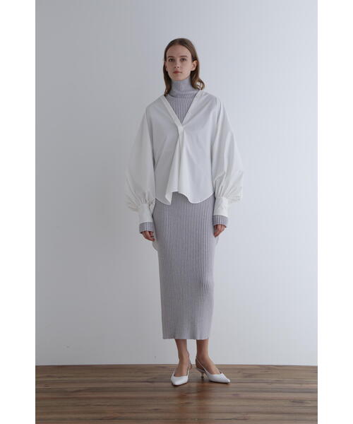 LE PHIL（ル フィル） ブラウス シャツ SOLOTEXブロードバックギャザー