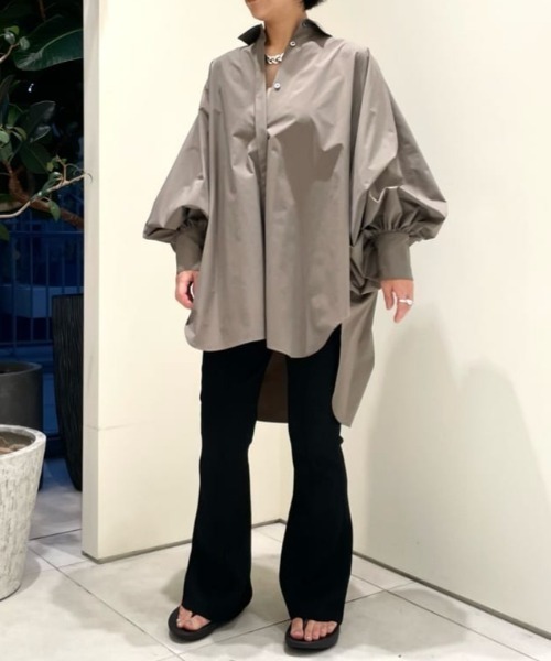 LE PHIL（ル フィル） ブラウス シャツ SOLOTEXブロードバックギャザー