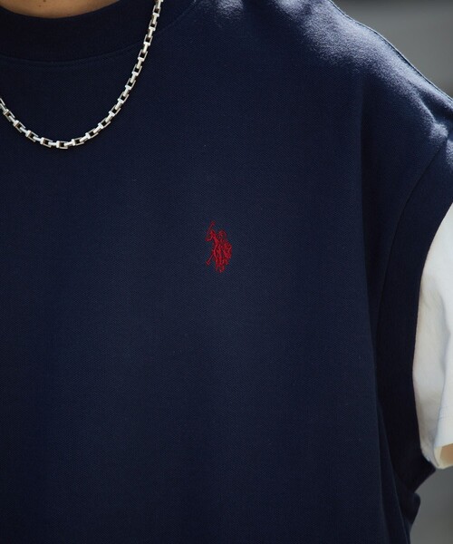 「U.S. POLO ASSN.」 ノースリーブトップス LARGE ブラック メンズ