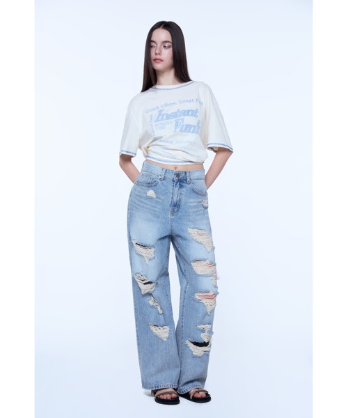 ILLIT ウォンヒ 着用 INSTANTFUNK Soft Bootcut Denim Pants もごつ