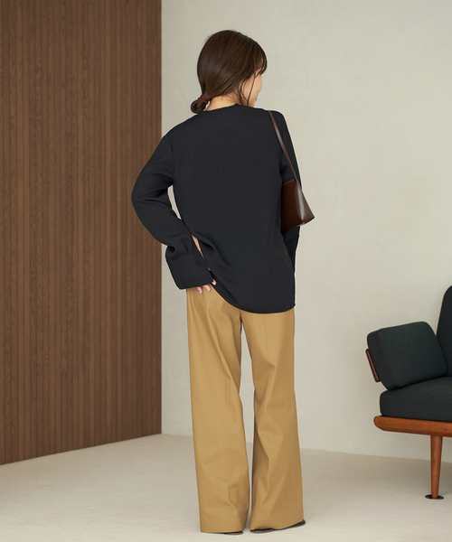 Plage R’IAM ノーカラーシャツ plage ブラウス シャツ 「追加」R'IAM ノーカラーシャツ