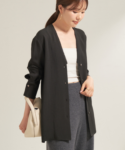 Plage R’IAM ノーカラーシャツ plage ブラウス シャツ 「追加」R'IAM ノーカラーシャツ