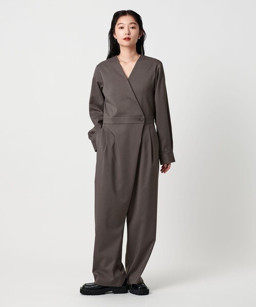 MARW UNITED ARROWS マルゥ ラップ風 オールインワングレー38 MARW UNITED ARROWS オールインワン 「MARW ARROWS」Vネック
