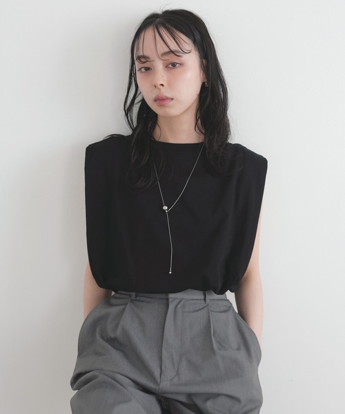 「LIAN」 ノースリーブトップス FREE オフホワイト レディース_画像2