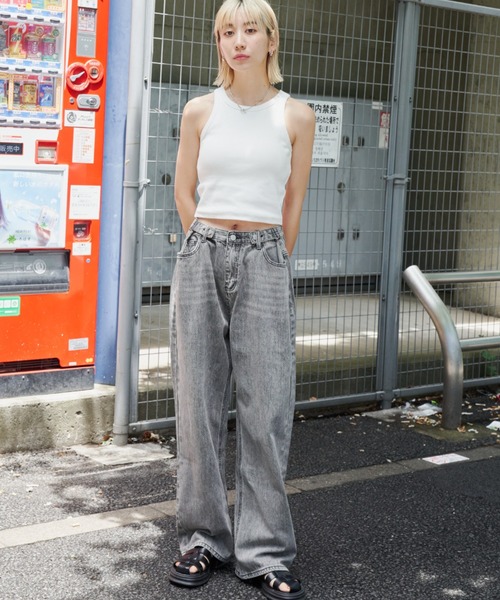 「Auntie Rosa Holiday」 ダメージ加工デニムパンツ SMALL ブルー レディース