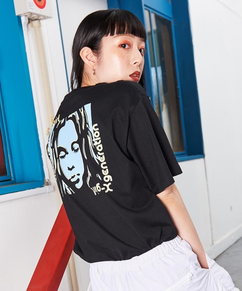 X-girl（エックスガール） 半袖Tシャツ L オレンジ レディース