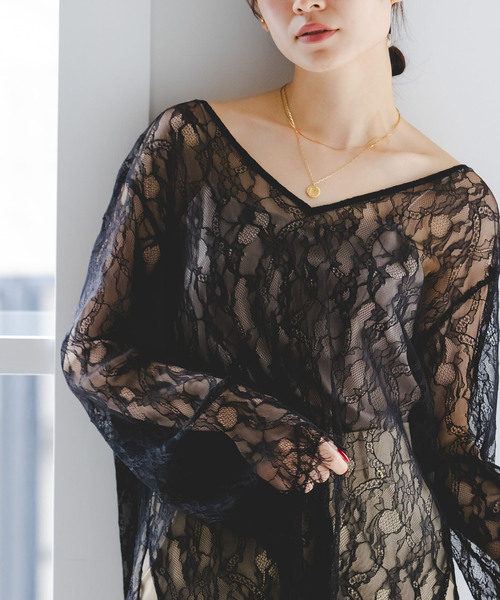 NOBLE（ノーブル） ブラウス シャツ サラサシアーレースブラウス