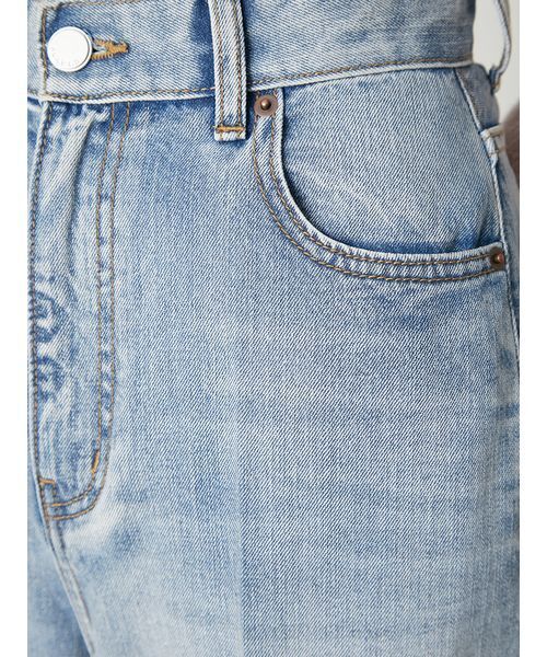 【ほぼ新品】【FRAY I.D】ハイウエストセンタープレスワイドデニムLBLU ハイウエストセンタープレスワイドデニム(ロングパンツ)｜パンツ｜FRAY