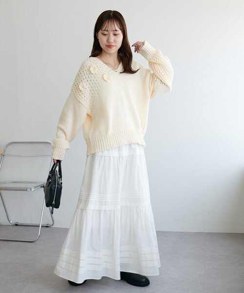 DISCOAT タックフレアスカート Discoat（ディスコート） スカート 「コーデを格上げ」タックフレア