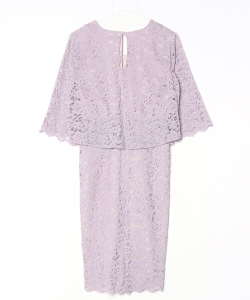 「FLICKA」 レース7分袖ワンピース 1 パープル レディース_画像2