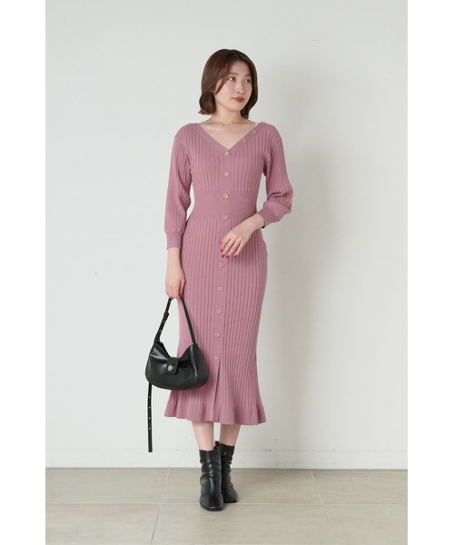 SNIDEL（スナイデル） ニットワンピース ONE SIZE パープル レディース